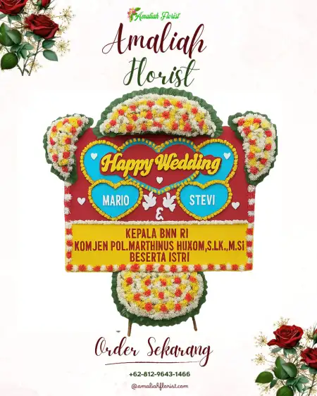 Papan Bunga Pernikahan Tomolito